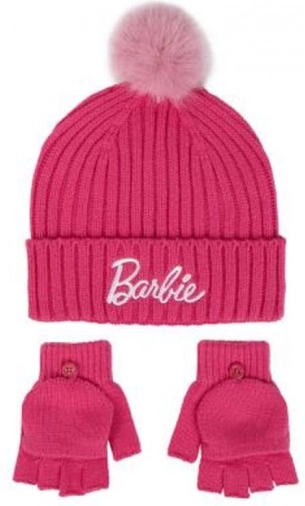 BARBIE téli szett – sapka és kesztyű 5–8 éves gyerekeknek