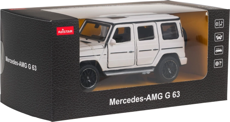 Mercedes-AMG G 63 fémmodell hanggal, fehér, RASTAR