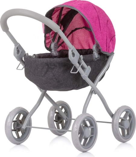 Mély babakocsi babáknak Chipolino Daisy Grey/Pink