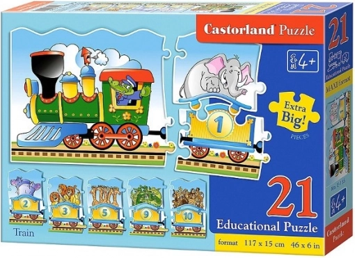 Oktató puzzle vonat 13 darabbal