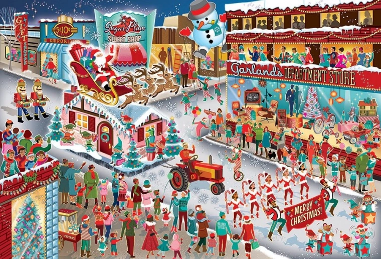 Puzzle Santova felvonulás 2000 darabot Cobble Hilltől