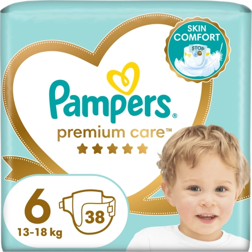 Pampers Premium Care babapelenkák 6-os méret (13 kg+) 38 db