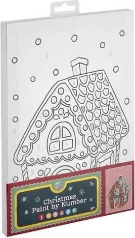 CCG XMAS festés számok szerint vásznon – mézeskalács házikó 30 × 19 cm