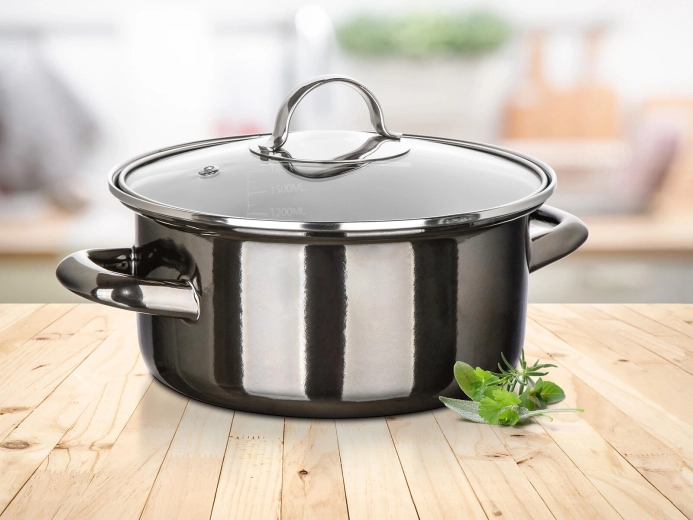 Tartós zománcozott felület Metallic Black színben