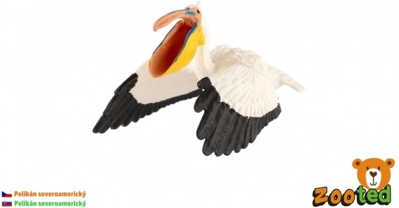 Műanyag pelikán figura – élethű észak‑amerikai pelikán modell, 9 cm
