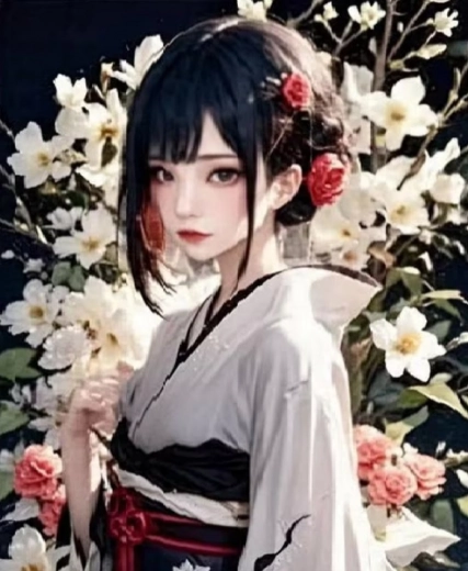 Gyémánt festés Kislány kimonóban