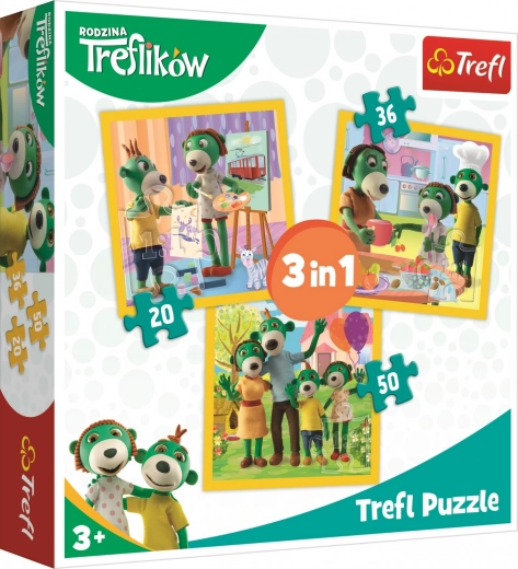 Treflíkek puzzle 3 az 1-ben – együtt lenni szuper (20, 36, 50 darab)