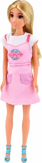 Anlily baba 30 cm, szőke hajjal és rózsaszín ruhában