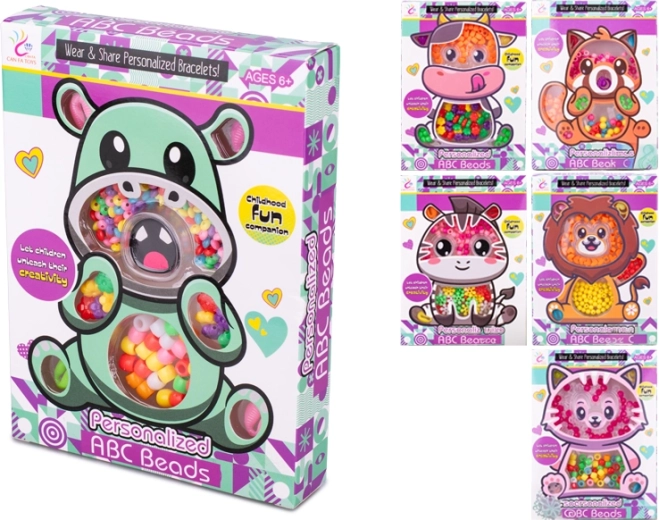 Állatos fűzhető gyöngykészlet gyerekeknek