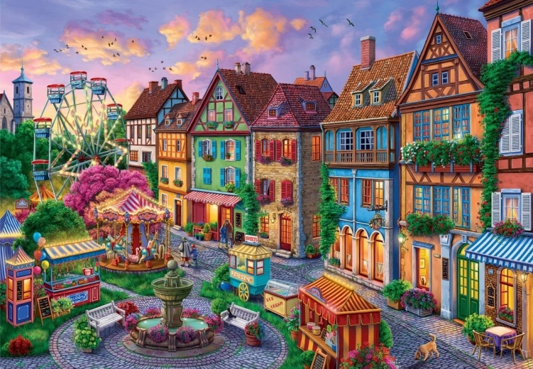 Puzzle Városi vidámpark 1000 darabos BLUEBIRD