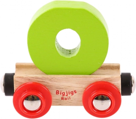 Fa vonatsínes kocsika Bigjigs Rail - O betű