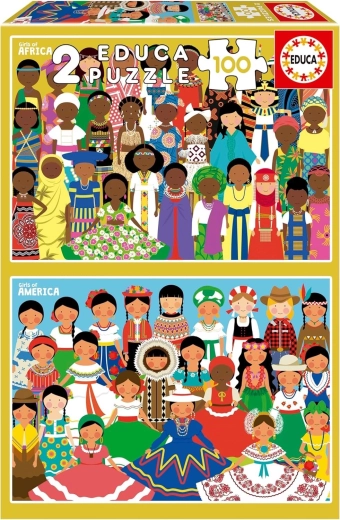 Educa puzzle Amerikai és afrikai lányok 2×100 darab