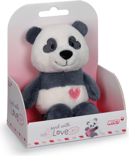 Nici plüss panda Love ajándékdobozban 12 cm