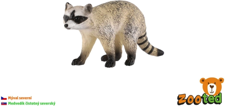 Északi mosómedve műanyag figurája, 8 cm