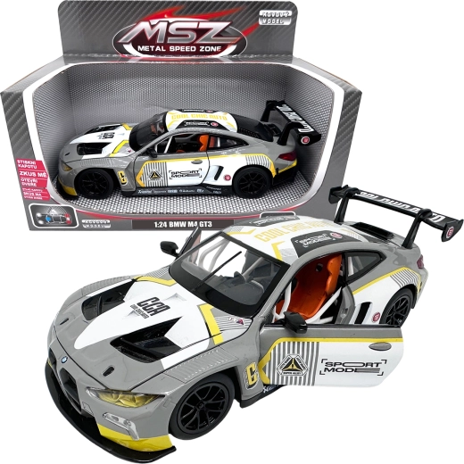 Fém modell 1:24 BMW M4 GT3 – ezüstszürke