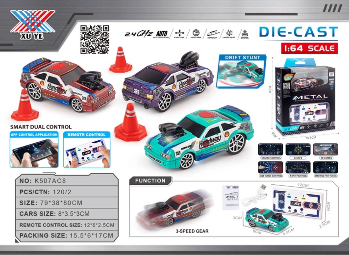 Headway drift RC autó 1:64 kiegészítőkkel
