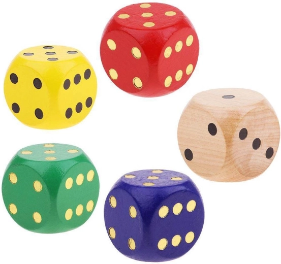 Extra nagy méretű fa dobókocka (színmix)