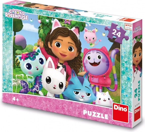 Puzzle Gabby házikója a kertben 24 darabbal