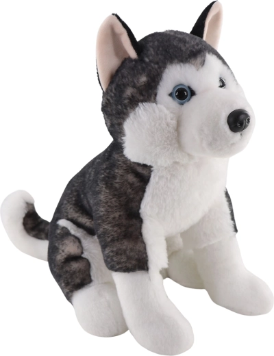 Plüss husky, ülő, 25 cm