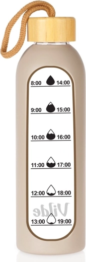 Vilde üveg vizespalack bézs szilikon védőtokkal, 600 ml