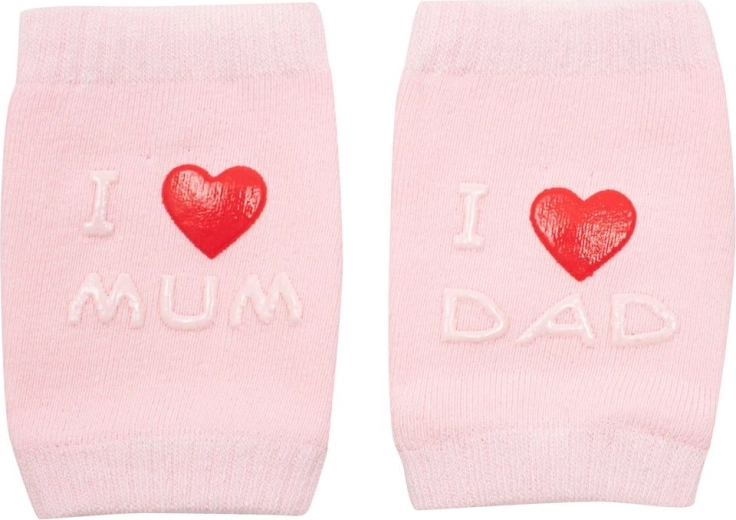 Gyermek térdvédő ABS-szel I love mum & dad – rózsaszín