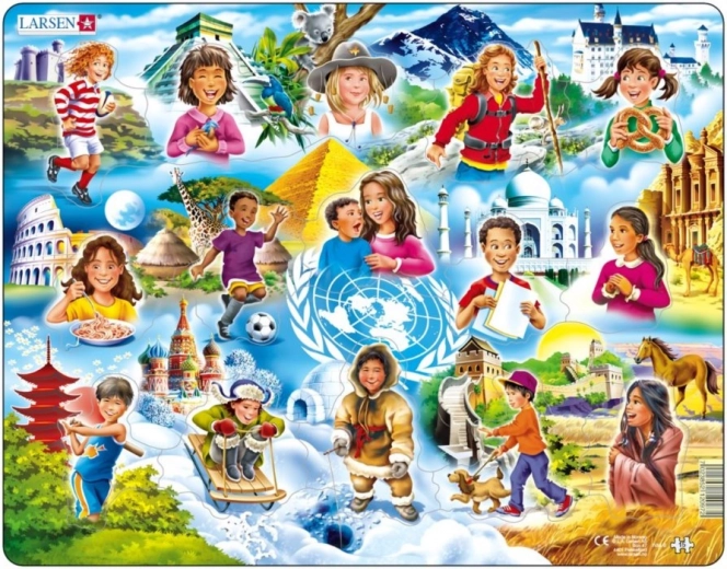 LARSEN puzzle Gyerekek a világban 15 darab