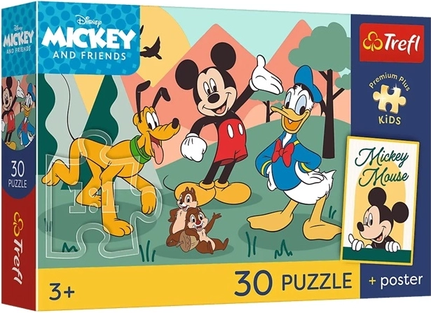 Trefl Disney Mickey és barátai gyermek puzzle 30 darab + poszter