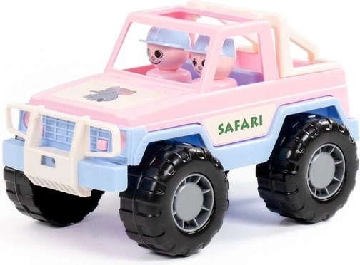 Rózsaszín safari dzsip – játék figurákkal