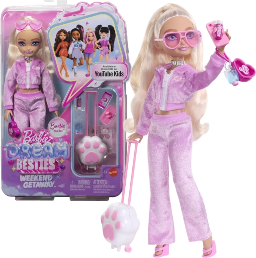 Barbie Dream Besties Barbie „Malibu” hétvégi kiruccanás – divatbaba kiegészítőkkel