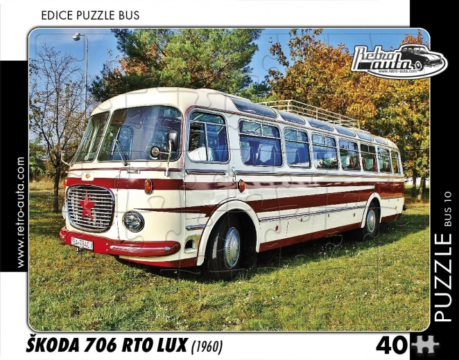 RETRO-AUTÓK Puzzle BUSZ Škoda 706 RTO LUX (1960) 40 darab