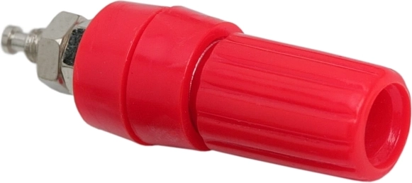 Panelba építhető 4 mm-es banándugasz-aljzat, piros