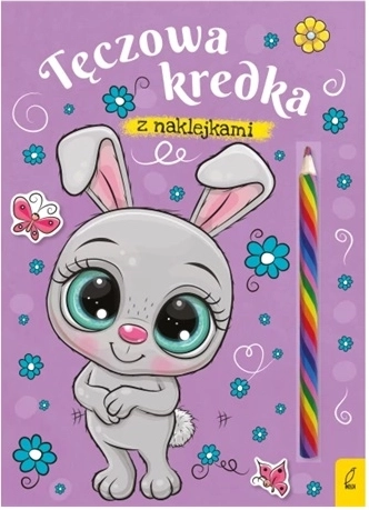 Nyuszi – kifestő szivárvány ceruzával és matricákkal