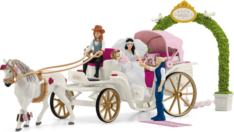 Schleich Horse Club esküvői hintó lipicai lóval és kiegészítőkkel