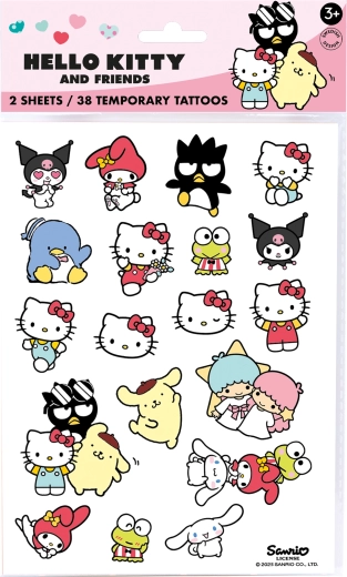 Hello Kitty lemosható gyermek ideiglenes tetoválás (38 db)