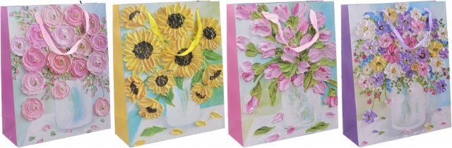 Ajándéktáska L 31 × 40 × 12 cm – egész éves motívum mix
