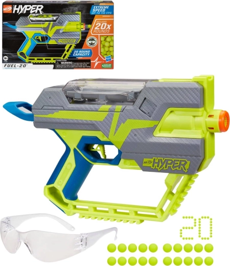Hasbro Nerf Hyper Fuel-20 blaszter golyókkal és védőszemüveggel