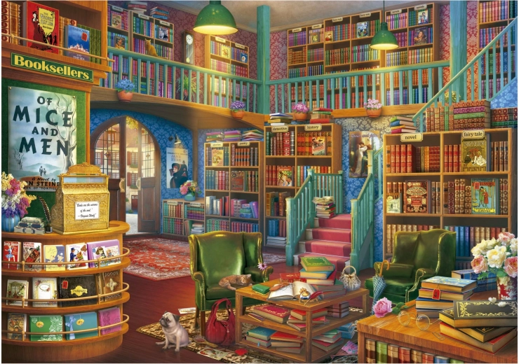 Puzzle Csodálatos könyvesbolt 1000 darab