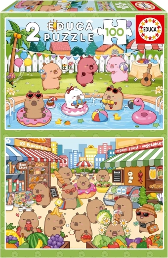 Educa puzzle Capyfun 2×100 darab