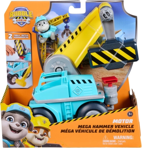 Rubble & Crew funkcionális építőjármű Motor – interaktív daru kiegészítőkkel