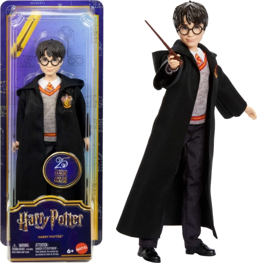 Harry Potter baba roxforti talárban pálcával