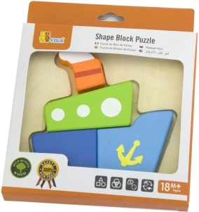 Viga első fa mini puzzle – hajó