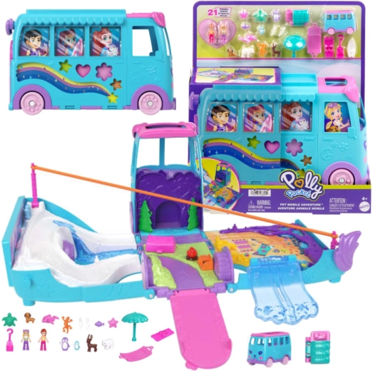Polly Pocket utazó kalandjármű 2 babával és kiegészítőkkel