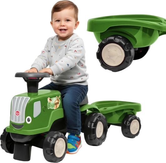 tolóbicikli traktor utánfutóval BIRDY FARM zöld 1–3 év – FALK