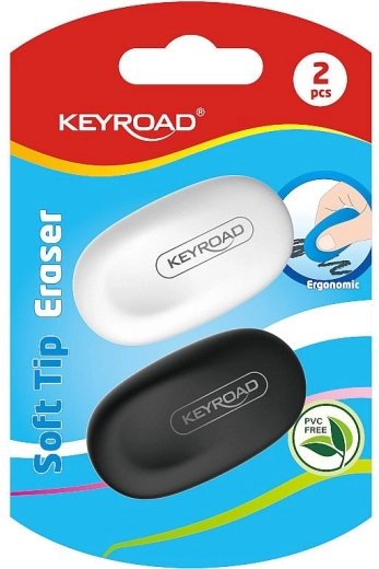 Puha KEYROAD radír, ergonomikus, 2 db