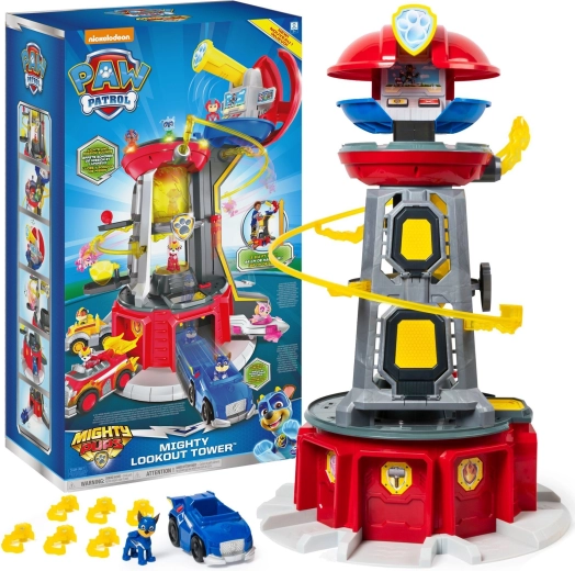 Paw Patrol Mighty Pups nagy őrtorony Chase járművel és figurával