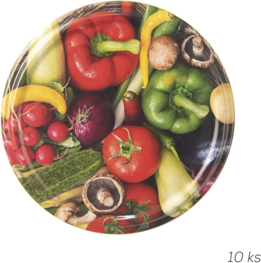 TO 82 bio fém befőttes tető zöldség mintával (10 db)