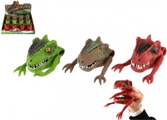 Szilikon ujjbáb dinoszaurusz, 3 színben