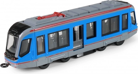 Fém kék villamos 20 cm visszahúzós meghajtással