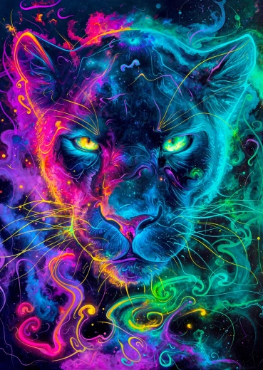 Neon párduc puzzle 1000 darabos