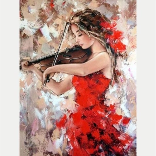 Gyémántfestés – Hegedűjáték 30 × 40 cm